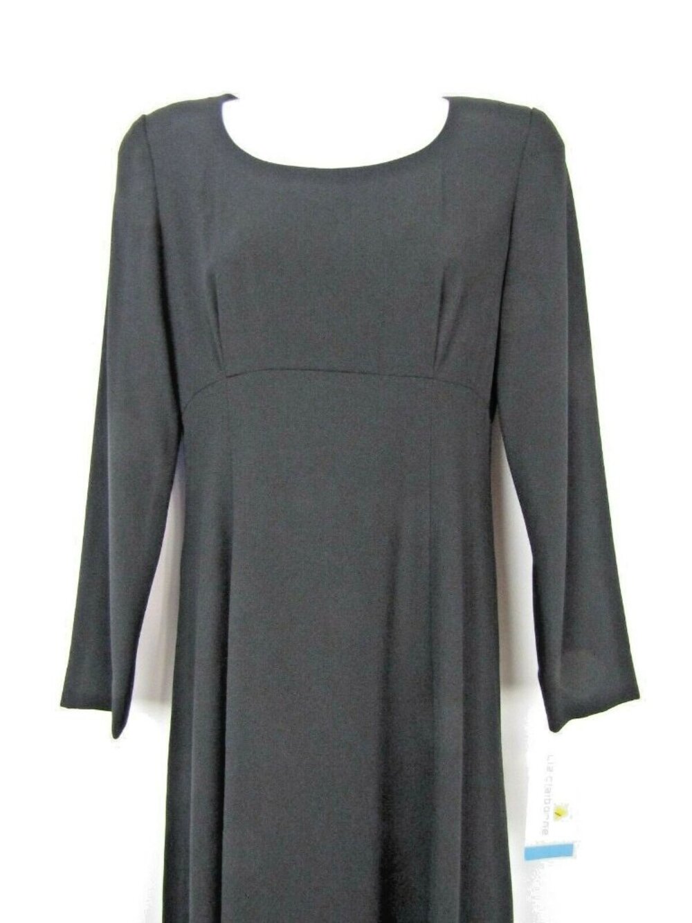 Liz Claiborne Black Long Sleeve Modest Dress Size 4 Petite